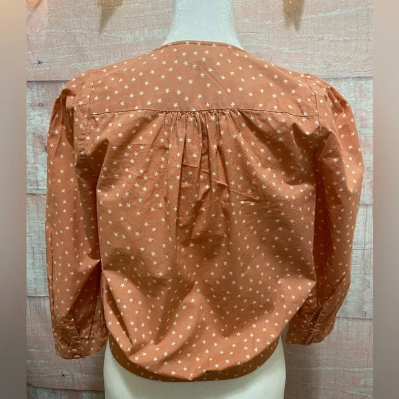 Madewell Wrap Top in Star Scatter in Peach Size XS - Picture 2 of 7